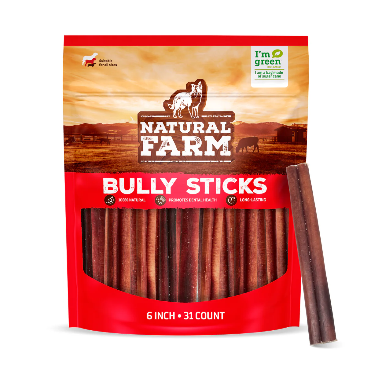 Natural Bully Sticks – 6 Inch thumbnail 2