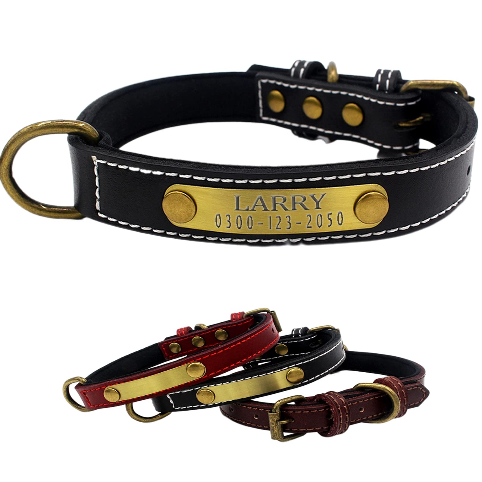 Personalized Leather Dog Collar thumbnail 4