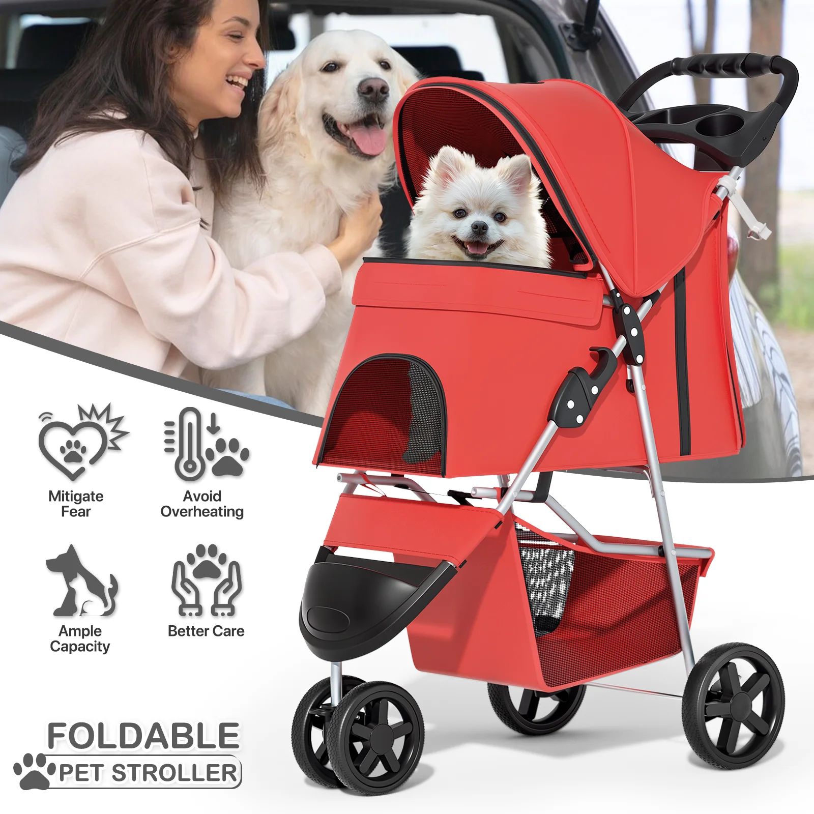 Pet Stroller – 3 Wheel thumbnail 5